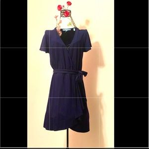 Draper James wrap dress navy Small